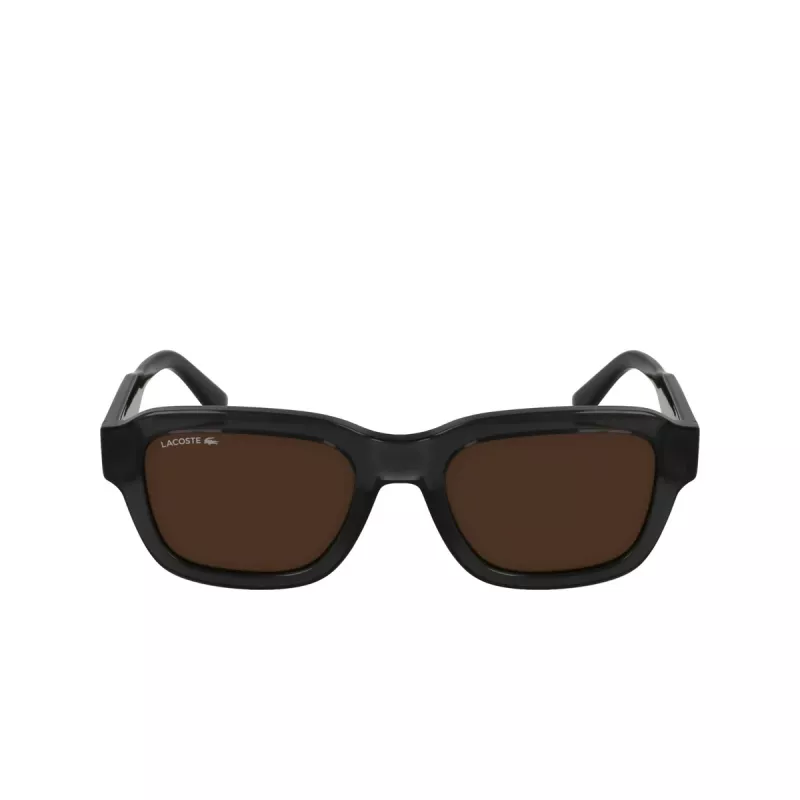 Lacoste L6048S-035 Sunglasses Men's Rectangular Acetate Frame Dark Grey Lens Grey 51mm