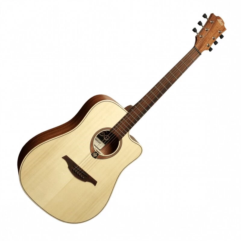 Lag GLA Tramontane 70 DC Dreadnought Cutaway Acoustic-Electric Guitar - Natural
