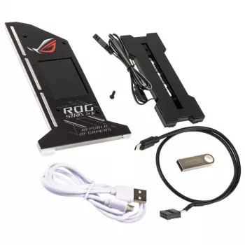 Lamptron Vertical GPU Holder with Display - Black