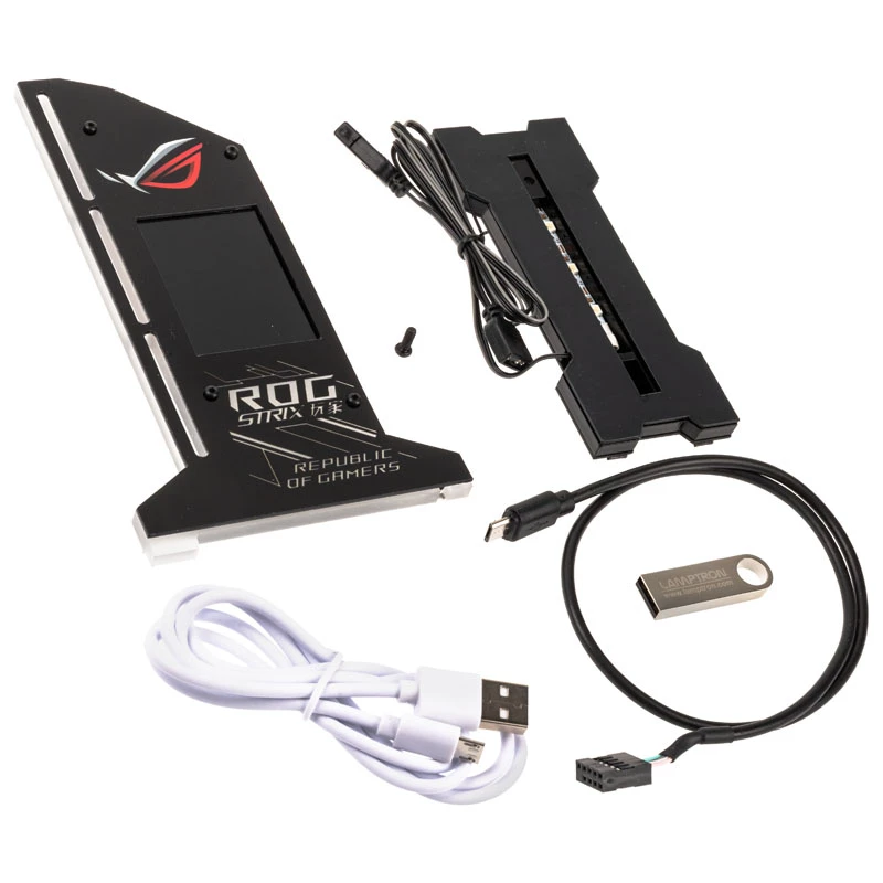 Lamptron Vertical GPU Holder with Display - Black