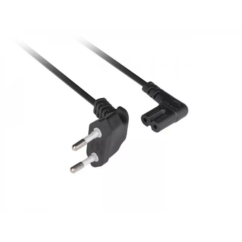 Lanberg 1.8m Angled Europlug to IEC C7 Power Cord (Black)
