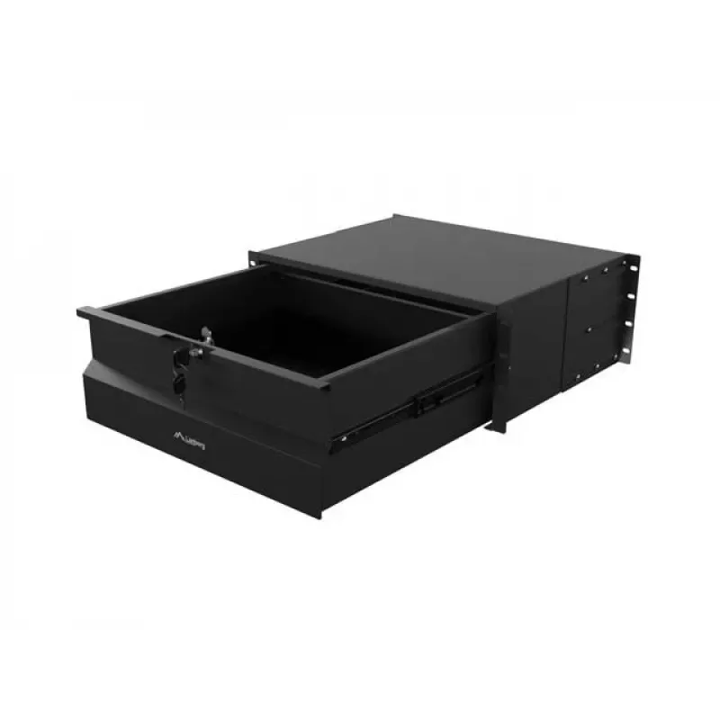 LANBERG 4U 19-inch Fixed Shelf 360mm Black 90kg Load Capacity