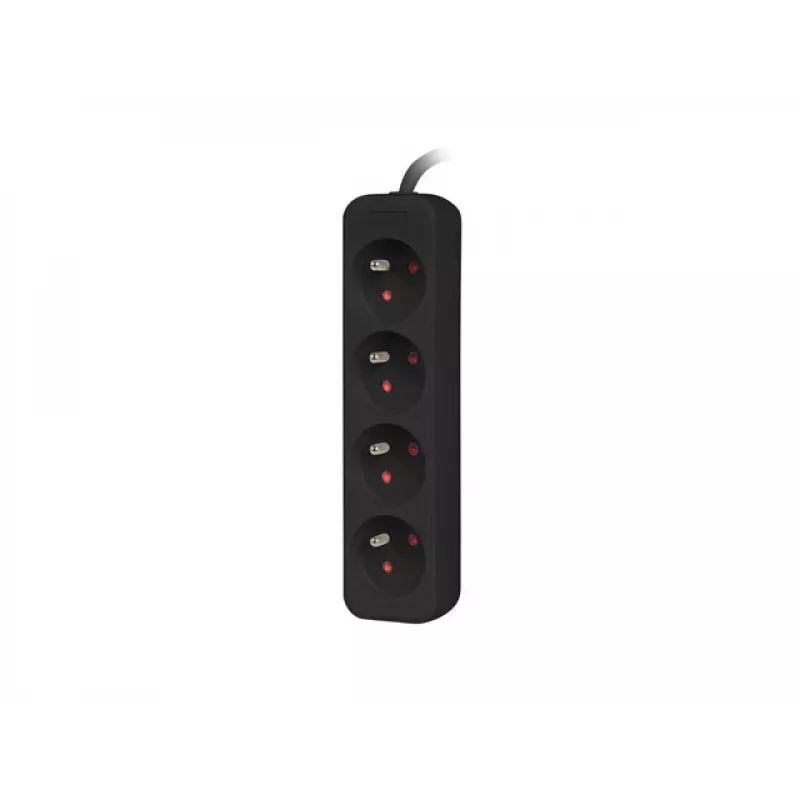 Lanberg Cable Power Strip, 4X French Outlets Quality-Grade Copper, 1.5 m | PS0-04E-0150-BK