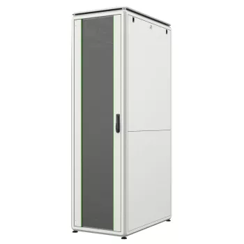 LANVIEW 19-inch 42U Rack Cabinet 600 x 600 mm, Light Grey (RAL 7035), Glass Door, 800 kg Load Capacity