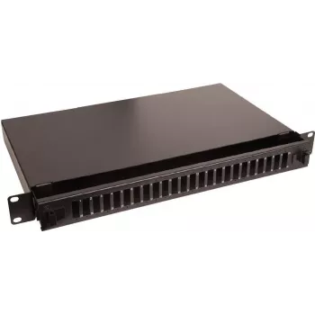 Lanview LVO231552 19 inch 1U 24-Port Fibre Patch Panel for SC Duplex/LC Quad, Rack-Mount, Black