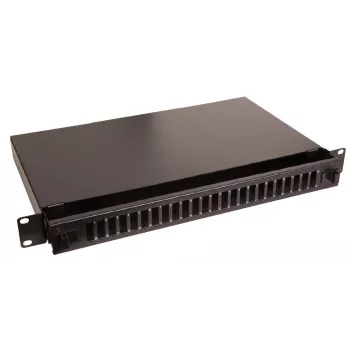Lanview LVO231552 19 inch 1U 24-Port Fibre Patch Panel for SC Duplex/LC Quad, Rack-Mount, Black