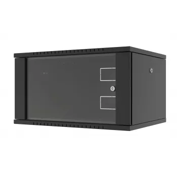 LANVIEW Quick Assembly Flat Pack 19 Wall Mount Cabinet - 6U, 19-inch, Black