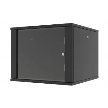 LANVIEW RWF09U66BL Quick Assembly Flatpack 19 Wall-Mount Network Cabinet, 6U, 19 Inch, Black