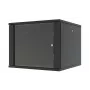 LANVIEW RWF09U66BL Quick Assembly Flatpack 19 Wall-Mount Network Cabinet, 6U, 19 Inch, Black