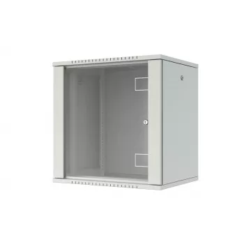 LANVIEW RWF12U45WH Quick Assembly Flat Pack 19 6U Wall-Mount Network Cabinet (Black, Tempered Glass Door)