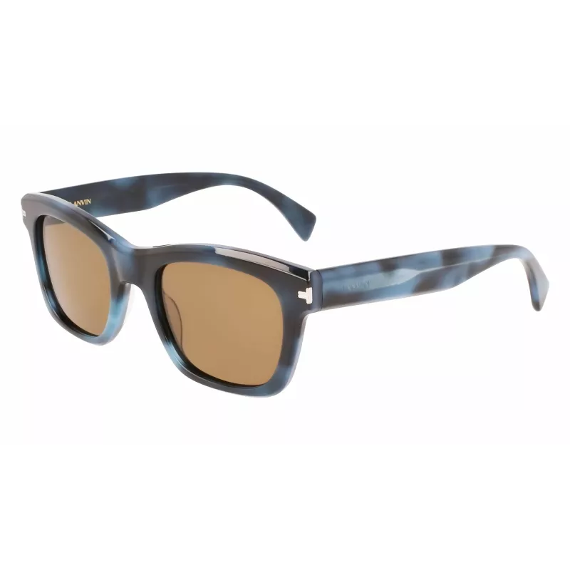 LANVIN LNV620S-425 Men's Square Acetate Sunglasses - Blue Frame, Grey Lens, UV400