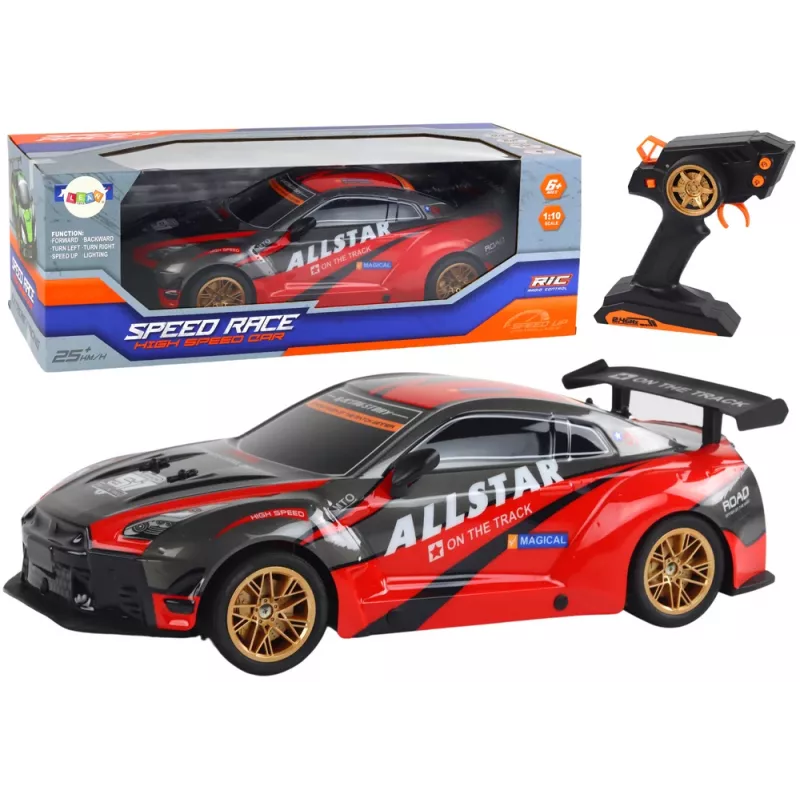 Large Remote Controlled Sports Car 1:10 Red Lean Toys