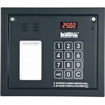 Laskomex CP-2502NR Black Audio Panel with Mini Tenant List and RFID Key Reader