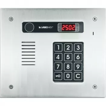 Laskomex CP-2513R INOX Stainless Steel Audio Door Panel with RFID, 13 Apartments, Horizontal, Flush-Mounted, Silver