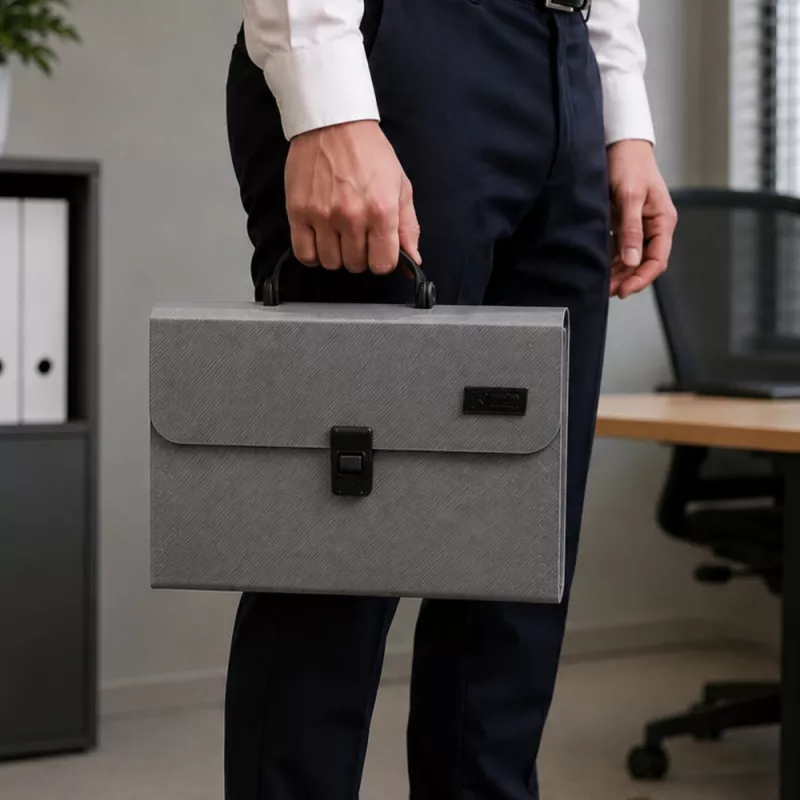 LEAN 31033 Expandable Document Organizer A4 13 Compartments Grey