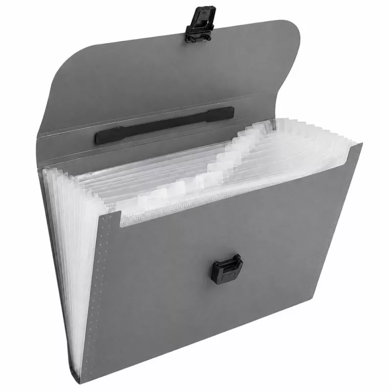 LEAN 31033 Expandable Document Organizer A4 13 Compartments Grey