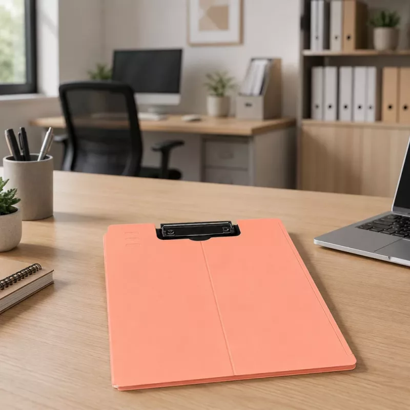 LEAN A4 Clipboard with Cover, Metal Clip, Pink Plastic