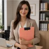 LEAN A4 Clipboard with Cover, Metal Clip, Pink Plastic