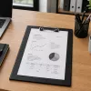 LEAN A4 Clipboard with Metal Clip and Retractable Hanging Loop, Black