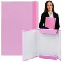 LEAN A4 Document Folder with Elastic Band, Hard Cover, Pink, 4.5 cm Spine