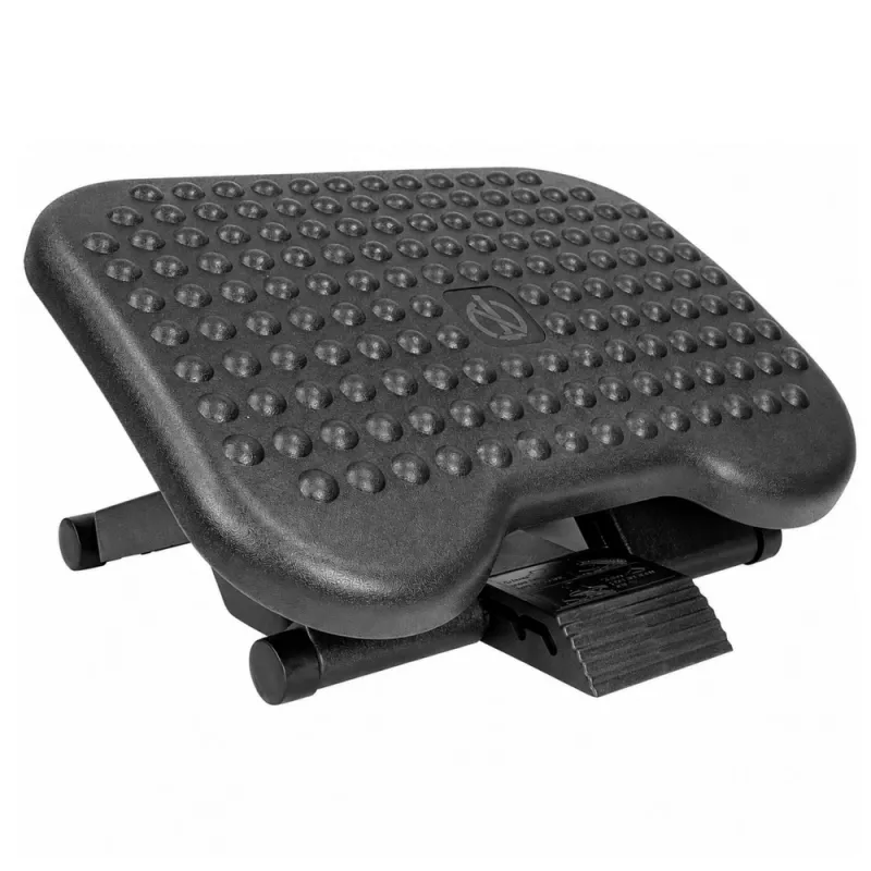 LEAN Adjustable Ergonomic Office Footrest with 3 Levels of Massage Protrusions, Black