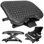 LEAN Adjustable Ergonomic Office Footrest with 3 Levels of Massage Protrusions, Black