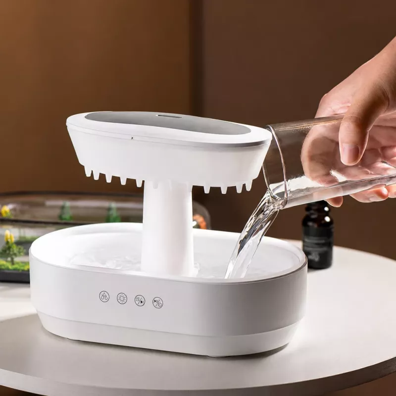 LEAN Air Humidifier Aroma Diffuser Rain Effect LED Light with Power Supply