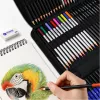 LEAN Art Set for Drawing and Sketching, 74-Piece Complete Kit with Graphite Pencils, Colored Pencils, Oil Pastels, Charcoal, and Zippered Case