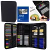 LEAN Art Set for Drawing and Sketching, 74-Piece Complete Kit with Graphite Pencils, Colored Pencils, Oil Pastels, Charcoal, and Zippered Case