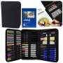 LEAN Art Set for Drawing and Sketching, 74-Piece Complete Kit with Graphite Pencils, Colored Pencils, Oil Pastels, Charcoal, and Zippered Case