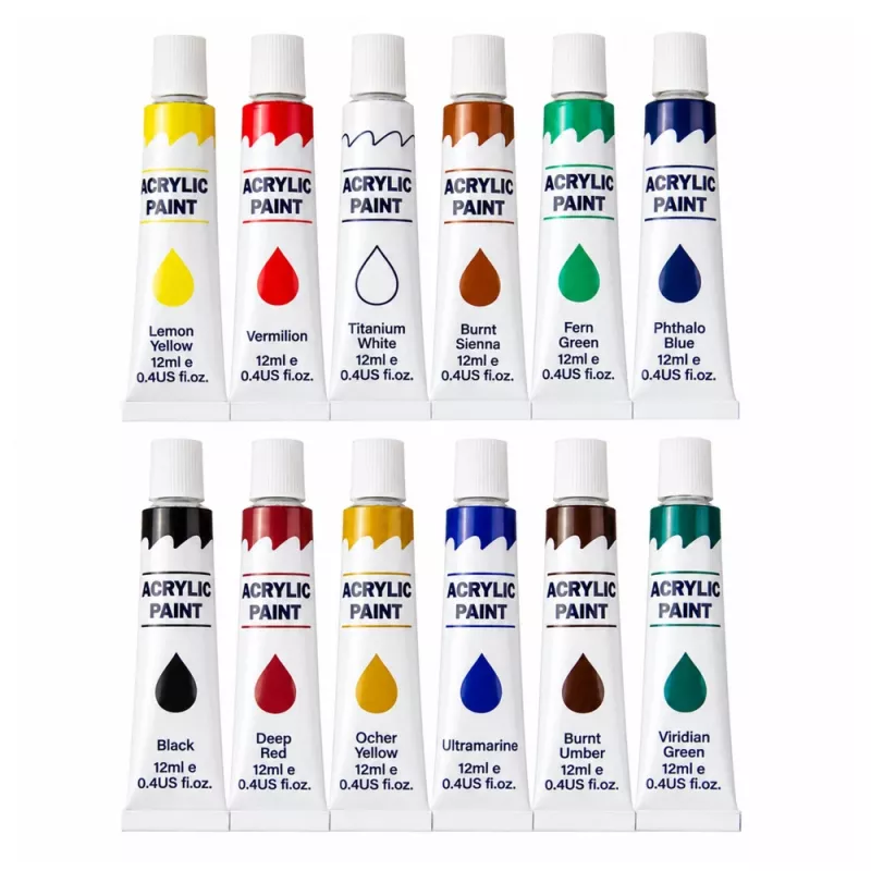 LEAN Artistic Acrylic Paint Set 24 Colors 12 ml