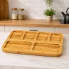 LEAN Bamboo Board Platter with Compartments for Serving Tray 36 x 28cm