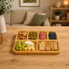 LEAN Bamboo Board Platter with Compartments for Serving Tray 36 x 28cm