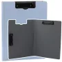 LEAN Board with Cover Two Clips A4 Plastic Light Blue