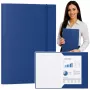 LEAN Cardboard Folder with Elastic Band, Lacquered, A4, 300 g/m², Blue