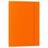 LEAN Cardboard Folder with Elastic Band, Lacquered, A4, 300 g/m², Orange