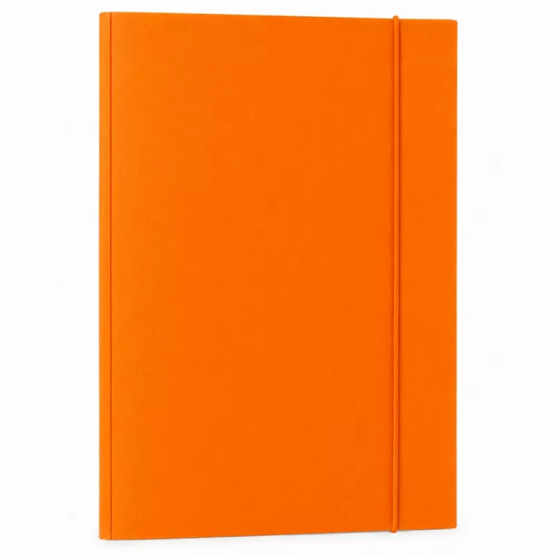 LEAN Cardboard Folder with Elastic Band, Lacquered, A4, 300 g/m², Orange