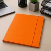 LEAN Cardboard Folder with Elastic Band, Lacquered, A4, 300 g/m², Orange