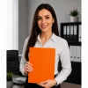 LEAN Cardboard Folder with Elastic Band, Lacquered, A4, 300 g/m², Orange