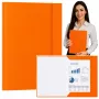 LEAN Cardboard Folder with Elastic Band, Lacquered, A4, 300 g/m², Orange