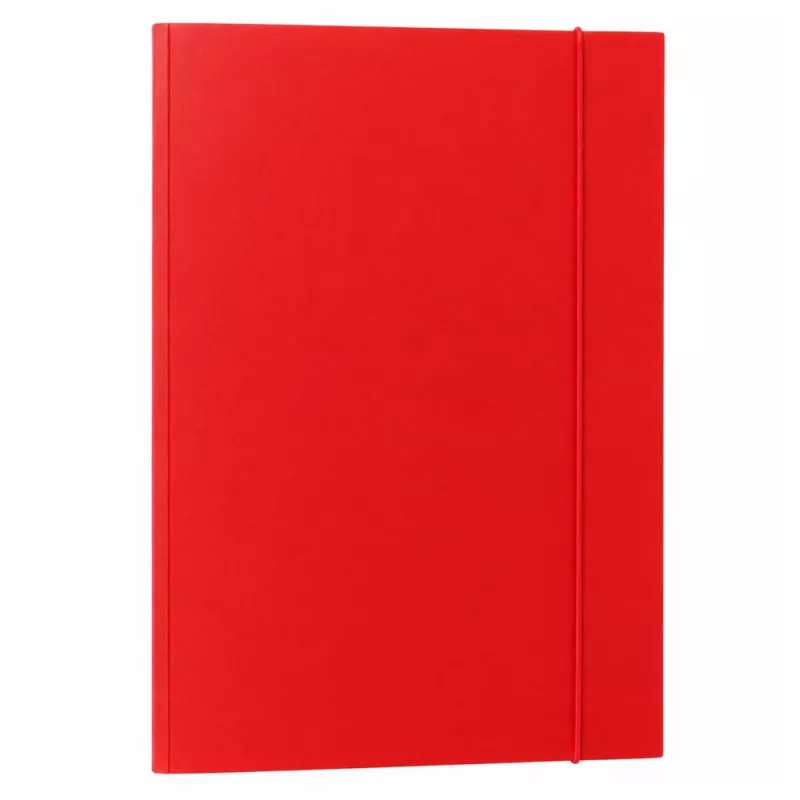 LEAN Cardboard Folder with Elastic Band, Lacquered, A4, 300 g/m², Red