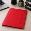 LEAN Cardboard Folder with Elastic Band, Lacquered, A4, 300 g/m², Red