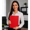 LEAN Cardboard Folder with Elastic Band, Lacquered, A4, 300 g/m², Red