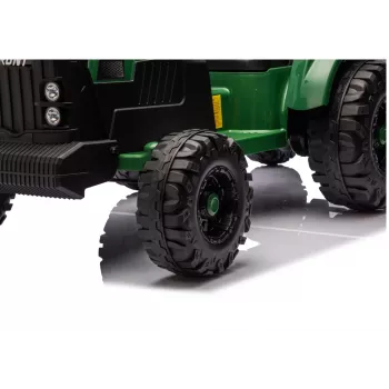 LEAN CARS 24V Battery Operated Tractor with Trailer Dark Green - CH9959B