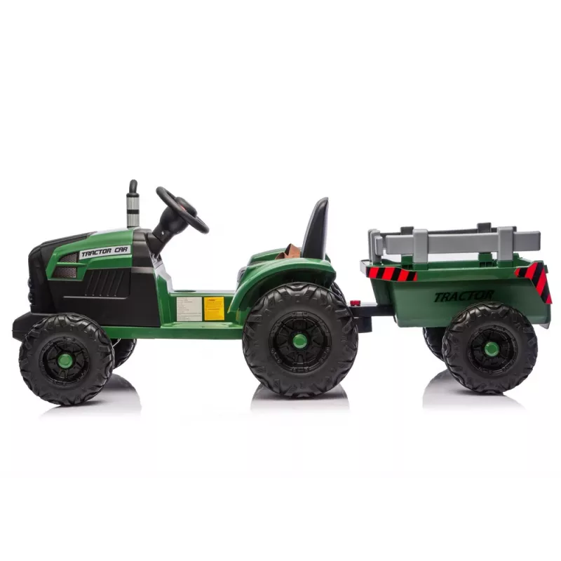 LEAN CARS 24V Battery Operated Tractor with Trailer Dark Green - CH9959B