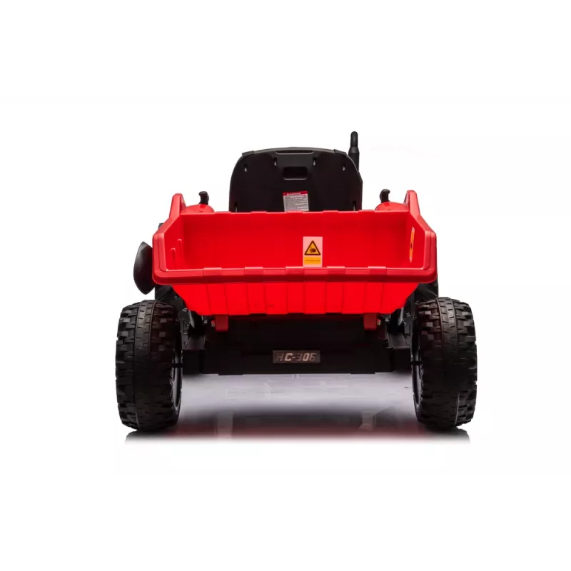 LEAN CARS 24V Battery-Powered Tractor HC-306 Red with Trailer