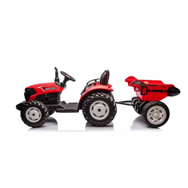 LEAN CARS 24V Battery-Powered Tractor HC-306 Red with Trailer