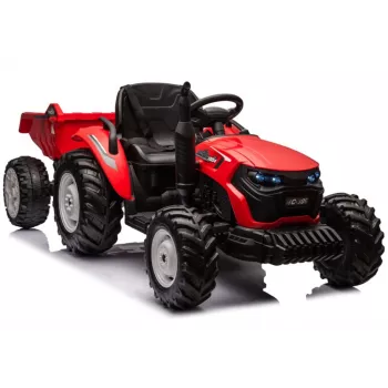 LEAN CARS 24V Battery-Powered Tractor HC-306 Red with Trailer