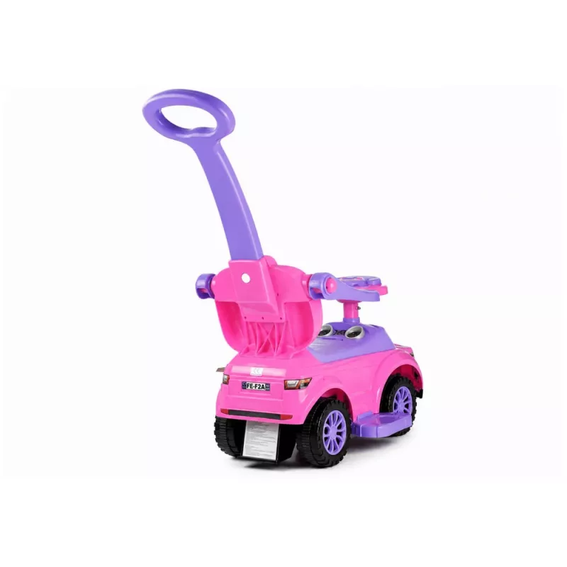 LEAN CARS 614W Toddlers Ride On Push Along with Parent Handle - Pink