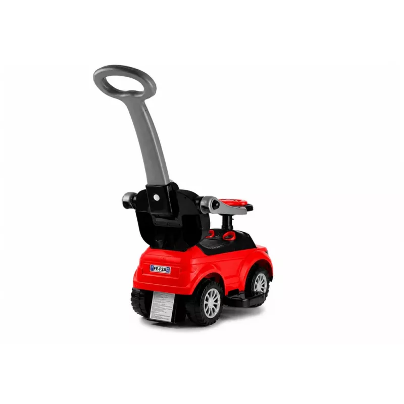 LEAN CARS 614W Toddlers Ride On Push Along with Parent Handle - Red